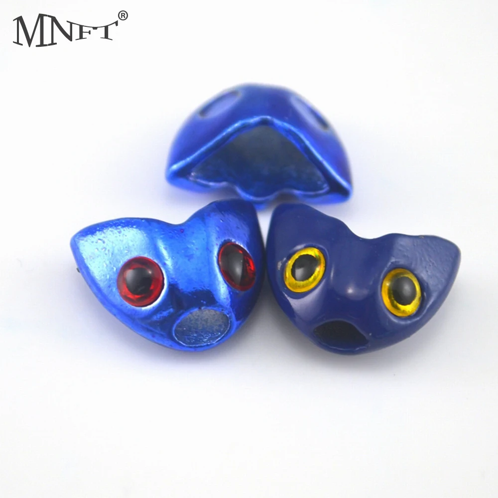 

MNFT 6Pcs / Lot Blue Fish Skull Sculpin Helmet Heads Fly Tying DIY Material Fishing Tool