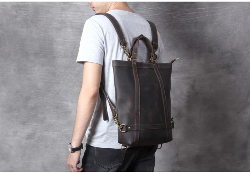 Woosir Leather Tote Backpack