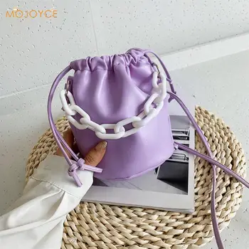 

Women PU Bucket Shoulder Handbags Ladies Drawstring Messenger Travel Totes Bag Popular Simple Female Daily Bag