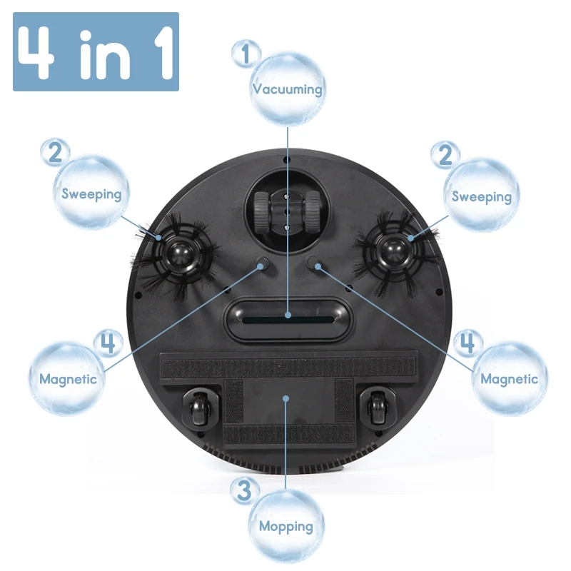 Home 4 in 1 Rechargeable Auto Cleaning Robot Smart Sweeping Robot Dirt Dust Hair Automatic Cleaner For Electric Vacuum Cleaners
