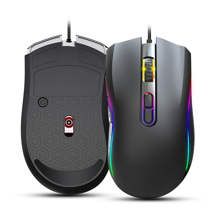 Светящаяся Проводная игровая мышь USB оптическая компьютерная мышь 7 программируемых клавиш LHB99
