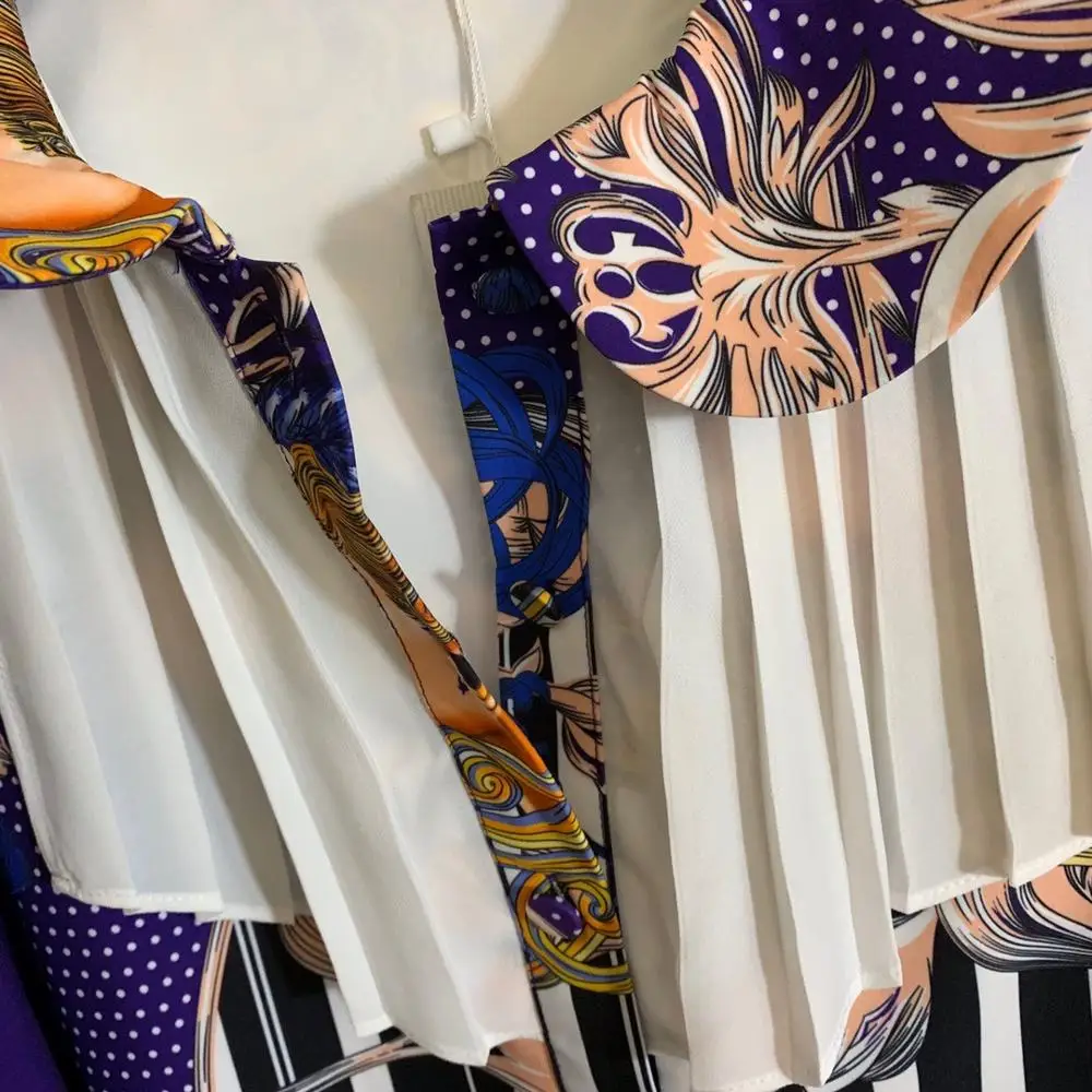 12,6 Европейская мода Vestidos Для женщин Фонари рукава с воротником в стиле «Питер Пэн» с абстрактным принтом праздничное платье женское платье для вечеринки Vestidos