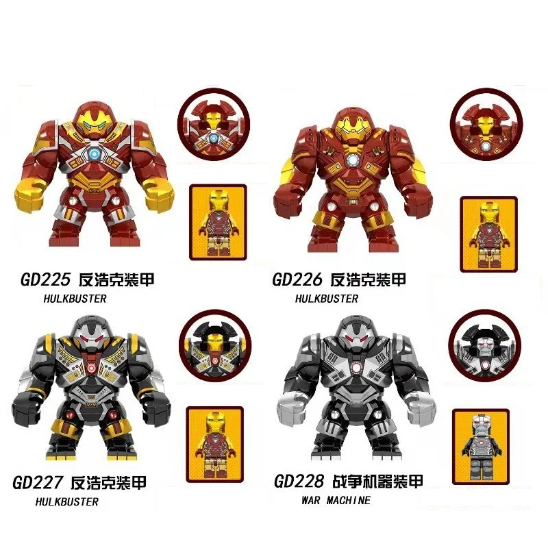 

Building Blocks Avengers 7cm Model Bricks Hulkbuster War Machine With Small Iron Man Figures Toys Gift For Children GD225-GD228