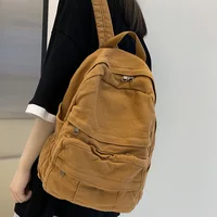 Girl Fabric School Bag New Fashion College Student Vintage Women Backpack Canvas Female Laptop Bag Travel Kawaii Ladies Backpack - Image 3