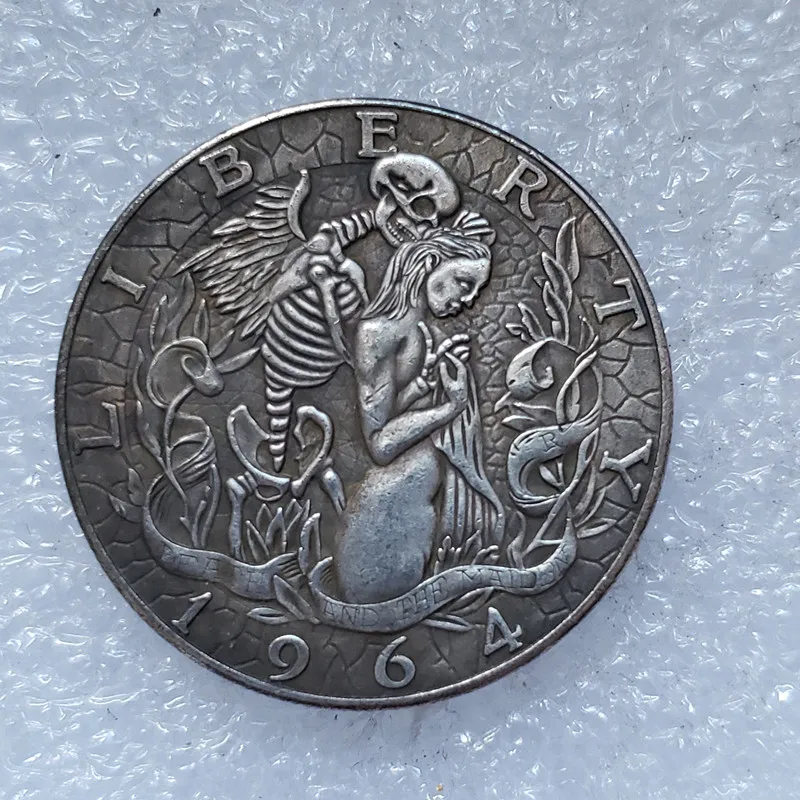 1964 US Angel Skull Collecting Crafts Medal Collection Commemorative Coin Souvenir gift old coins drop shipping | Украшения и