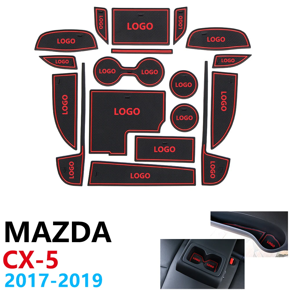 

Anti-Slip Rubber Cup Cushion Door Groove Mat for Mazda CX-5 MK2 KF CX5 CX 5 Internal 2017 2018 2019 Accessories mat for phone