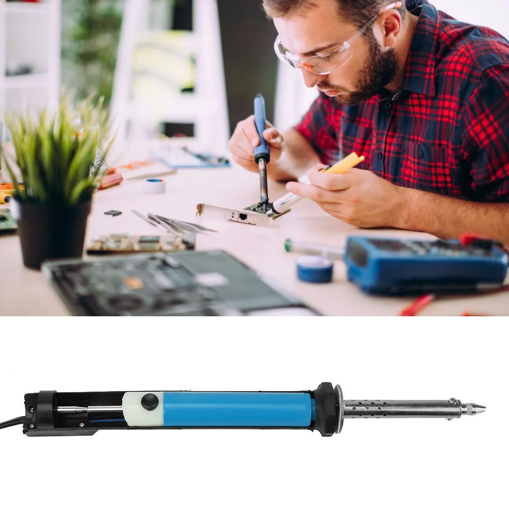 

Dropshipping Electric Soldering Iron Tin Suction Sucker Pen Desoldering Soldering Tool Soldering Irons With Nozzle EU US Plug