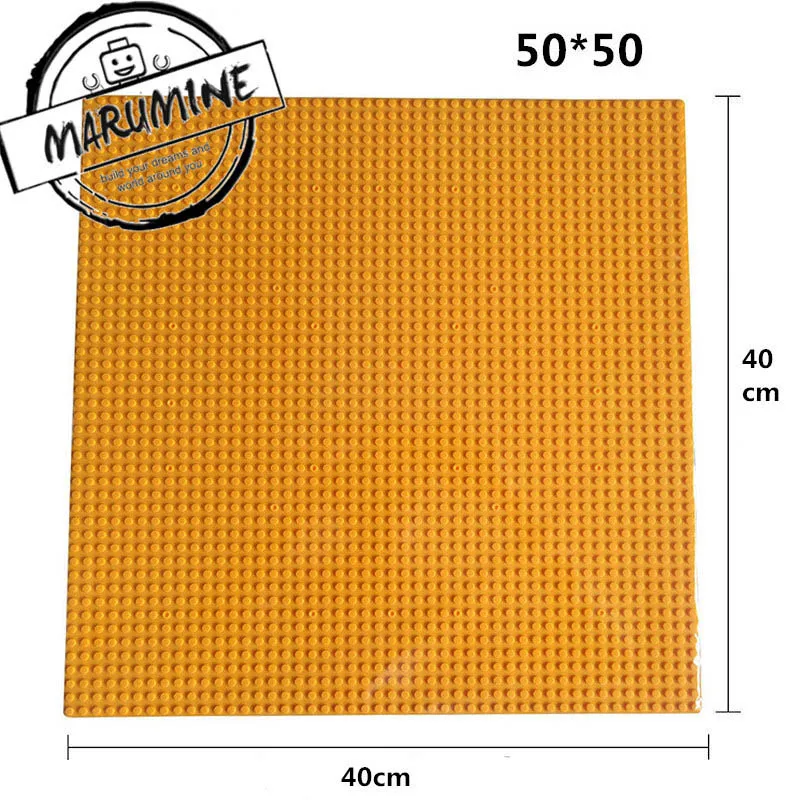 MARUMINE, 50x50 точек, опорная пластина, блоки, игрушки, сделай сам, классический блок, базовая пластина, Обучающие кубики, набор для мальчиков и девочек - Цвет: Оранжевый