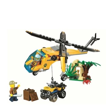 

10709 216pcs Compatible series 60158 Jungle Cargo Helicopter City Jungle Explorers building Blocks Kids Toys For Children Gift