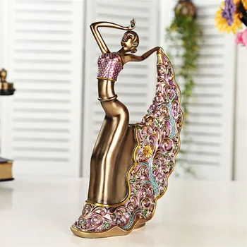 

Resin Dancer Ornament Modern Creative Home Furnishing Crafts Classical Figurine Cute Peacock Dancing Girl Sculpture Statue