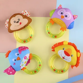 

Baby Cartoon PlushRing Bell Newborn Hand Grasp Toys Soft Mobile Infant Crib Doll Baby RattleX1 G920