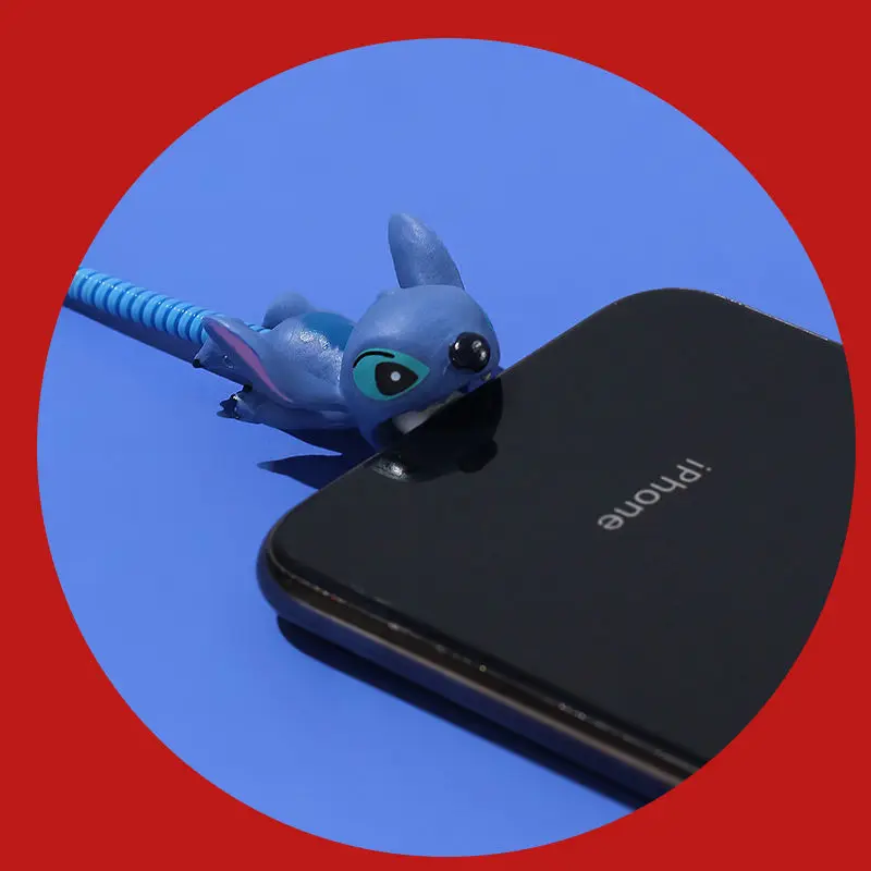 Disney Stitch Bite USB Cable Protector Cable Organizer Data Line Management Charging Safe Protection Winder For iPhone11 12 usb c fast charge