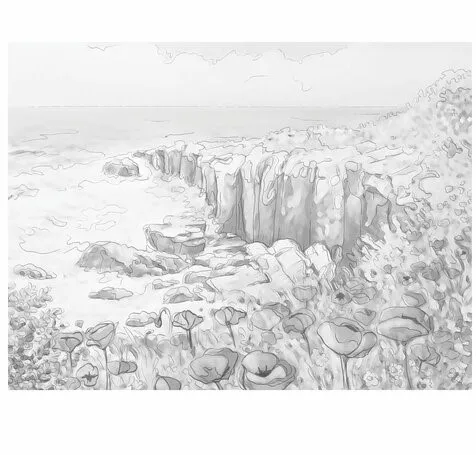 Холст на картоне BRAUBERG ART &quotCLASSIC&quot с контуром &quotЦВЕТЫ И МОРЕ&quot грунтованный