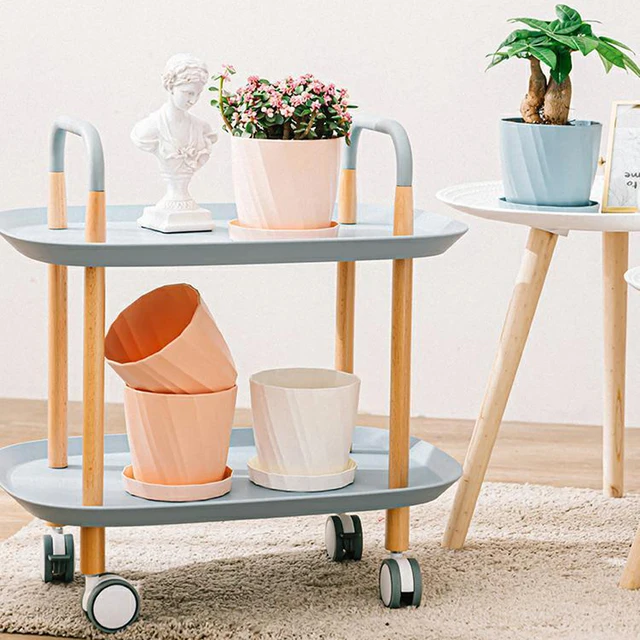 1 Darab Vastag Műanyag Virágcserép Otthoni Kerti Dekoráció Divat Virág Edény Erkély Iroda Íróasztal Zamatos 3 Színű - Image 4