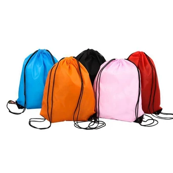 

JHD-Drawstring Backpack String Bag 40 Pieces Gym Drawstring Backpacks Cinch Bags 5 Colors
