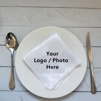 10pcs/lot Print Your Photo Satin Table Napkins Personalized Wedding Bridal Shower Napkin Rehearsal Dinner Hotel Party Napkins 1
