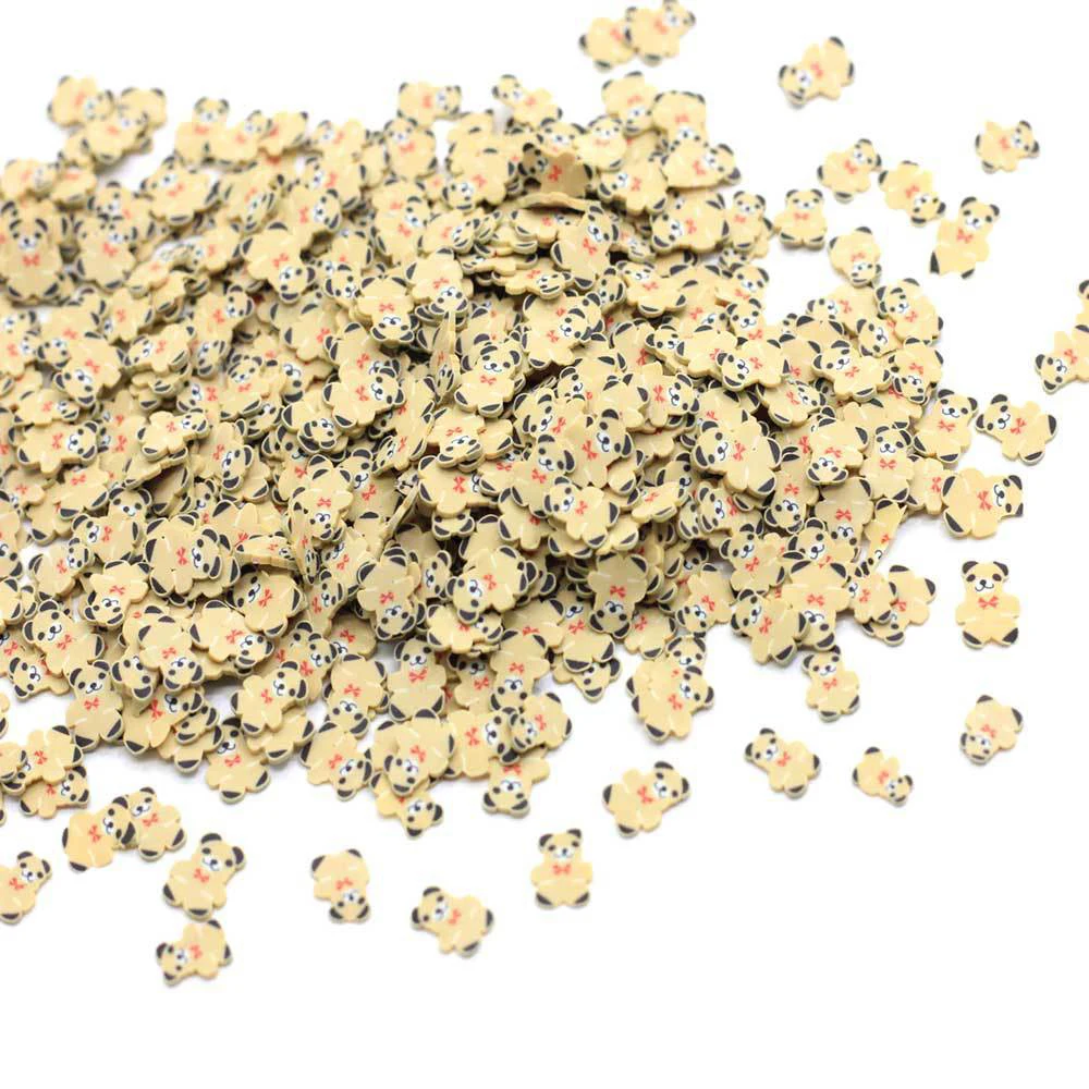 Мультфильм желтый медведь кусочки разбрызгивает для поставки слаймов Игрушка полимерная глина для изготовления игрушек амулеты аксессуары дополнение для пушистой прозрачной слизи
