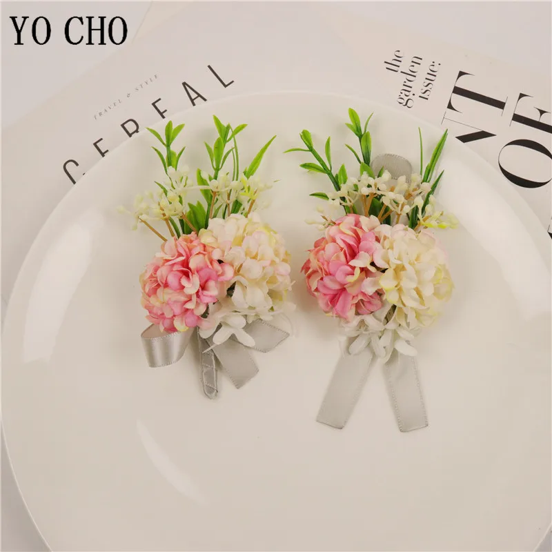 Йо Чо браслет на запястье подружки невесты корсажи Женихи мужские бутоньерки