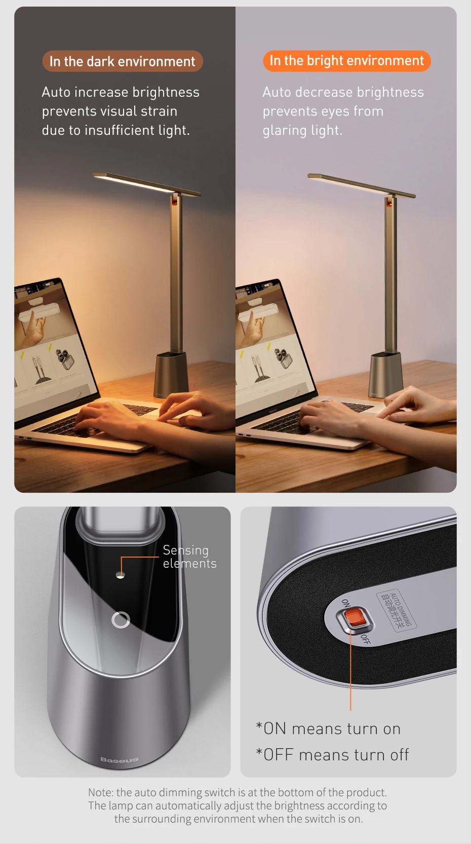 Baseus Smart Eye Series Rechargeable Folding Reading Desk Lamp 5