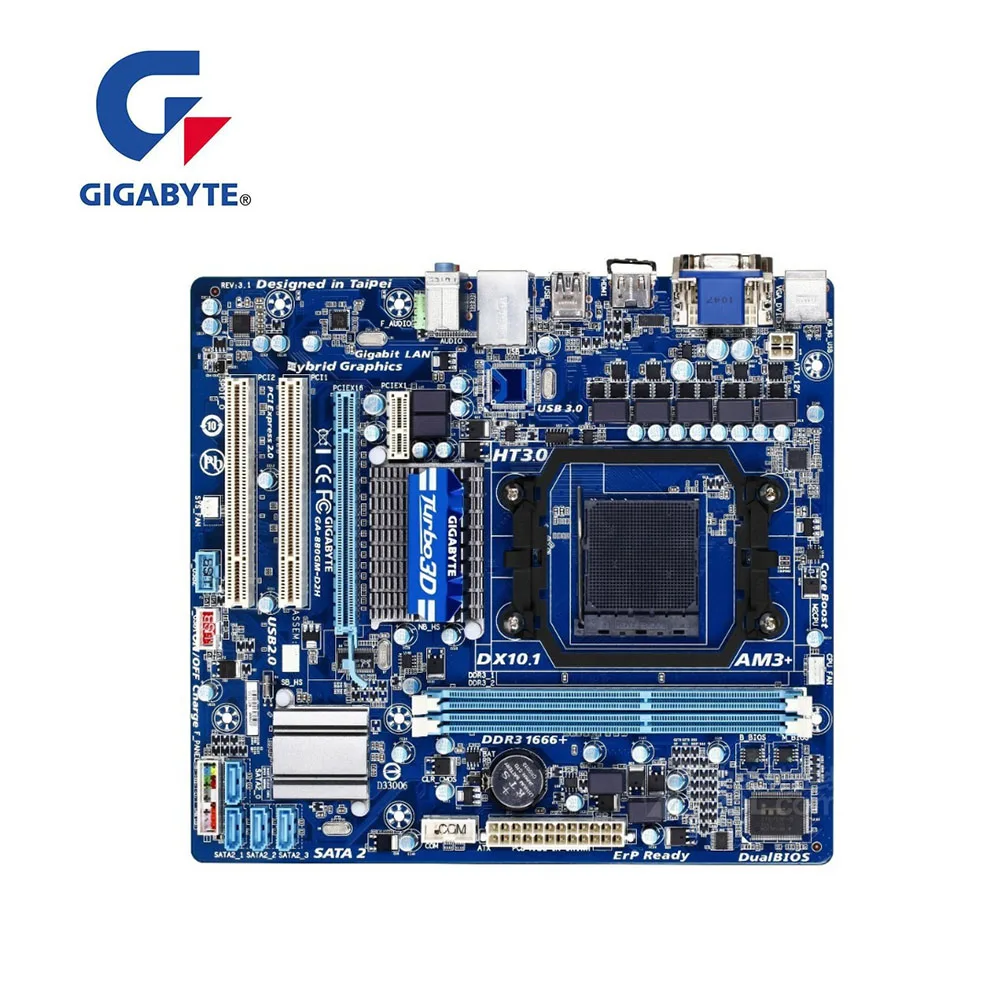 Для GIGABYTE GA 880GM D2H rev.3.1 компьютера материнская плата AM3b AM3 + DDR3 для AMD 880 б/у