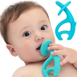 Anneau de dentition en Silicone pour bébé, jouet éléphant dansant, brosse à dents à mâcher pour les dents, début de la période des éruptions, avec un Clip 