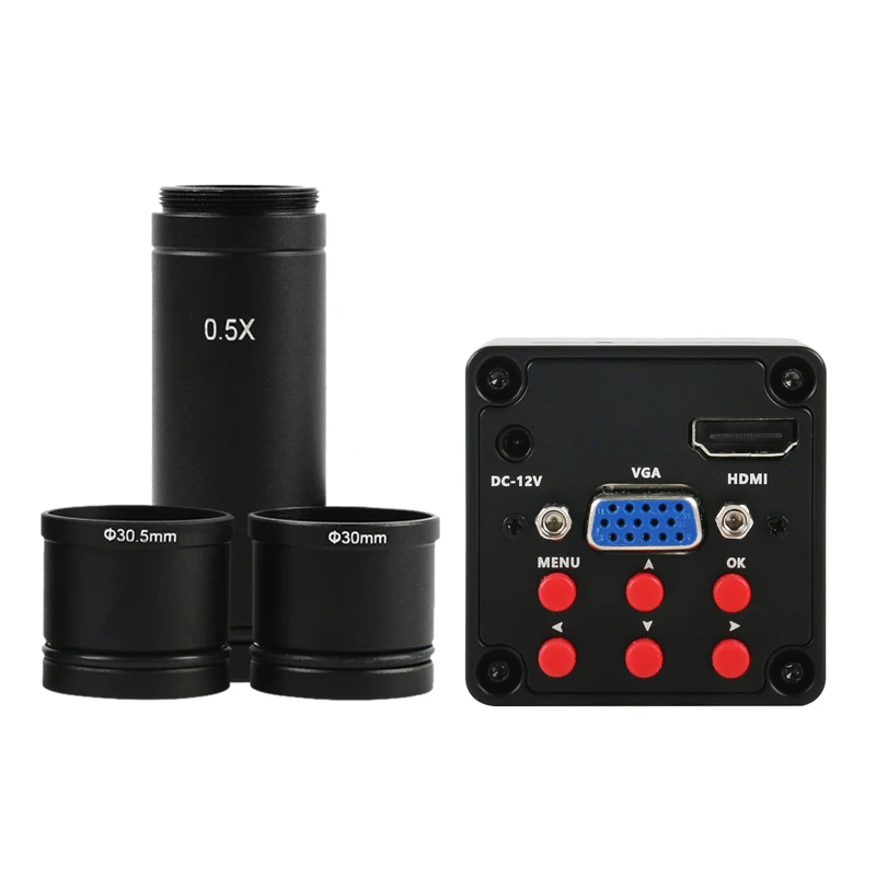  720p 1080P HDMI VGA Digital Microscope Camera 0.5X Eyepiece C-Mount 23.2mm Microscope Camera Adapte