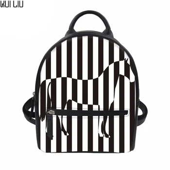 

Customized Backpack Female Zebra Animal Pattern Women Mini Backpacks Teenager Girls Small PU Leather School Durable Rucksack