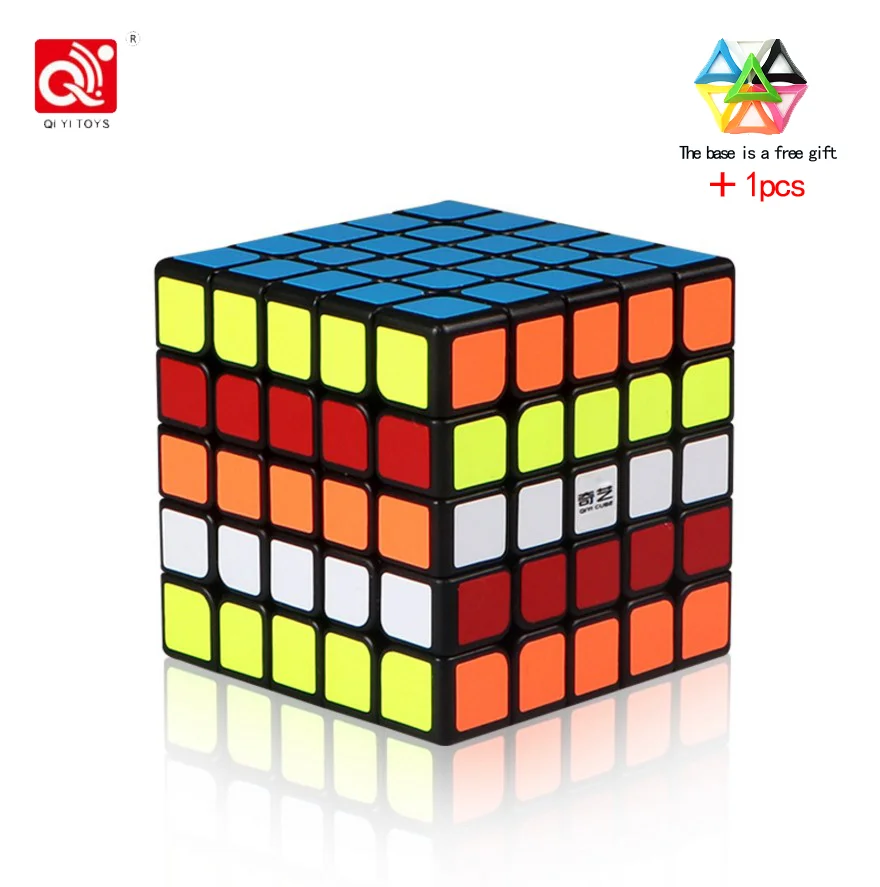 QIYI 5x5x5 магический скоростной кубик, наклейка, менее Профессиональный 5-слойный конкурс, кубики-головоломки, развивающие игрушки для детей