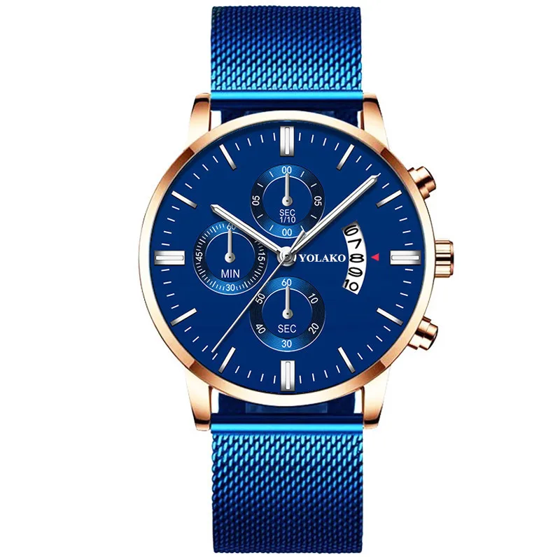 Mens Stainless Steel Mesh Business Casual Quartz Watch - Image 4