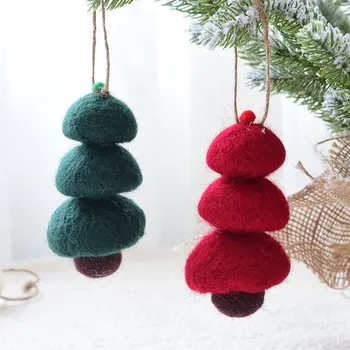 

3Pcs Christmas Home Decoration Layout Decorative Pendant DIY Wool Felt Ball Pendant for Banquet