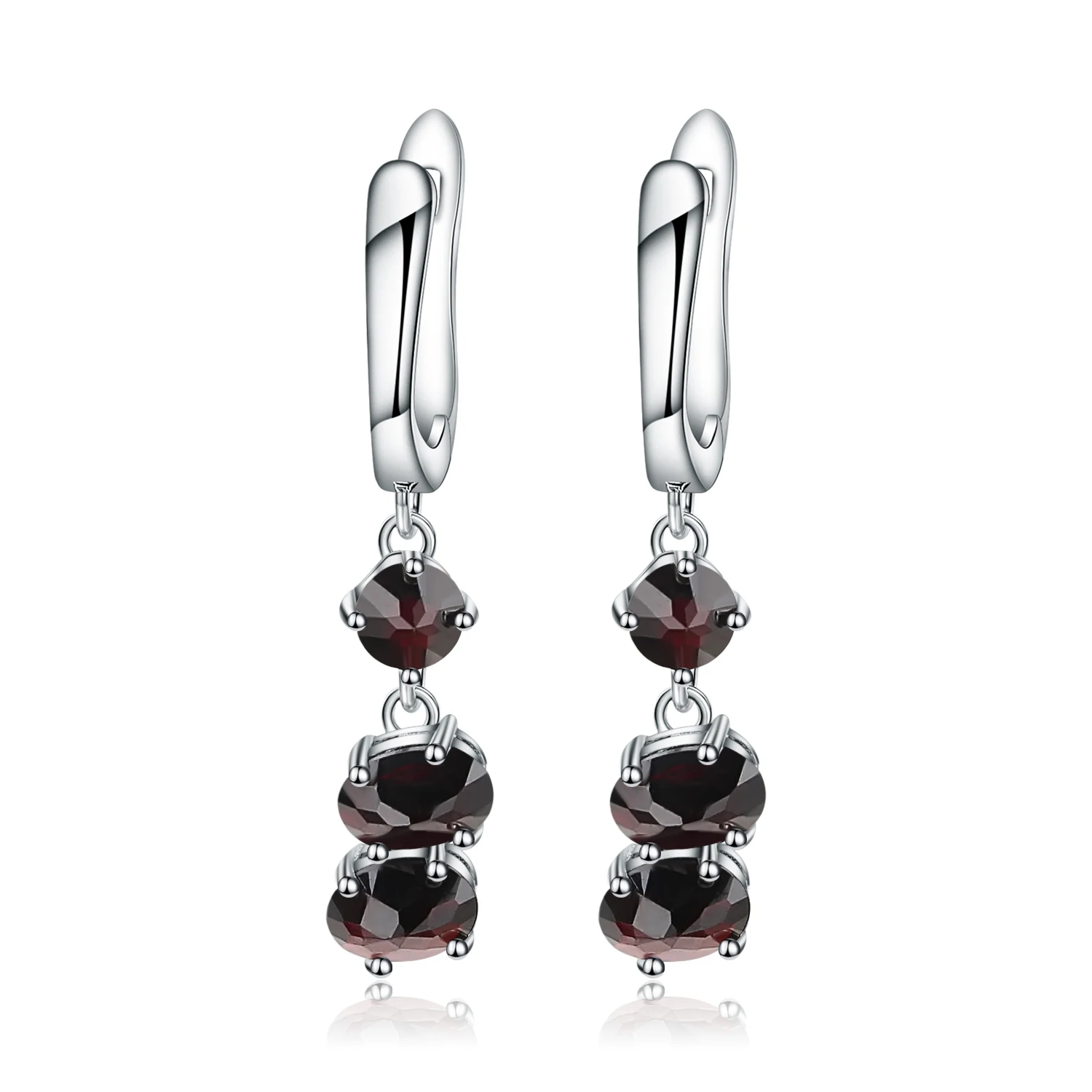 Gem's Ballet 5.28Ct овальный Природный Черный гранат драгоценный камень висячие серьги 925 пробы серебро для женщин Свадебные ювелирные изделия