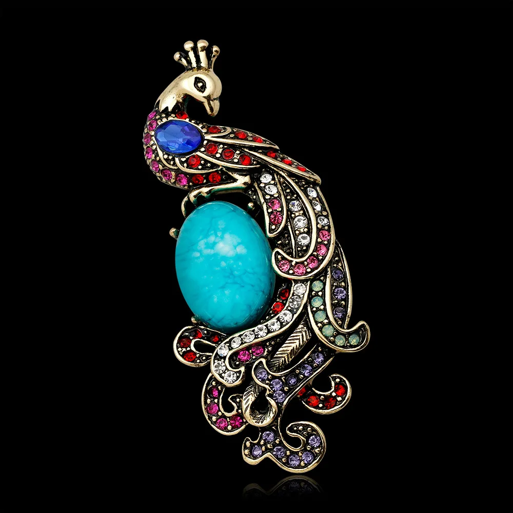 

Fashion Delicacy Peacock Brooch Europe And America Elegant Retro Cool Animal Women's Corsage in Man