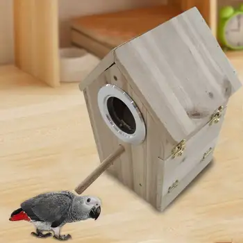 

Vertical Form Craft Bird House Non Toxic Easy Clean Mini Nest Wooden Durable With Screws Side Opening Practical Breeding Box
