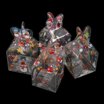 

Transparent Candy Box Christmas Decoration Gift Box and Packaging Santa Claus Snowman Elk Reindeer Candy Apple Boxes