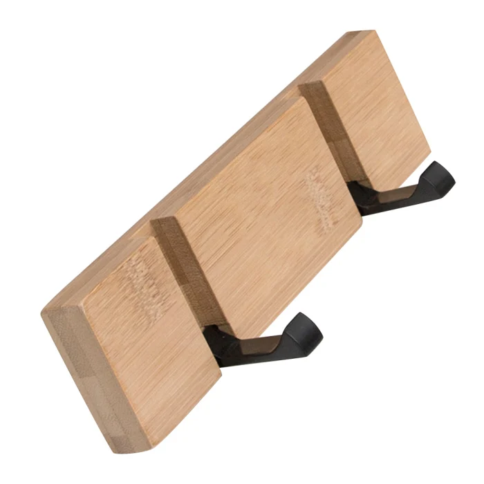 Towel Hanger Hook Wooden Hanging Coat Hat Foldable Durable for Door Kitchen Wall PI669