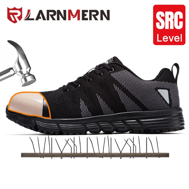 US $36.35 LARNMERN Men's Work Safety Shoes Steel Toe Construction Sneaker Lightweight Breathable Anti-smashin