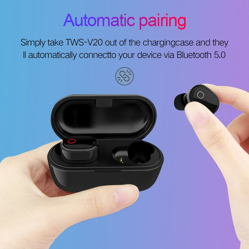 WEKOME V20 TWS 5,0 Bluetooth беспроводные наушники 3D стерео Bluetoon наушники гарнитура для iPhone Xiaomi huawei samsung