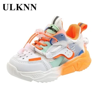 

ULKNN Winter Children's Shoes Sneakers Students Breathable Non-Slip Orange Rubber Autumn Footwear Girl Flat Bottom Casual