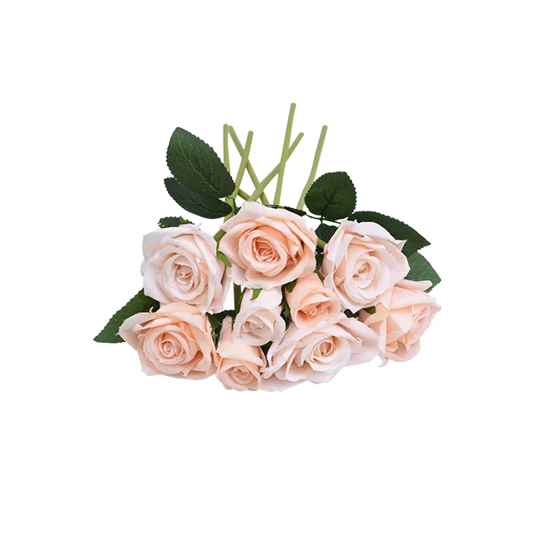 9 шт. Шелковый Пион розы искусственный цветок букет 6 большая голова и 3 бутона поддельные цветы для дома Свадьба Рождество год украшения поставки - Цвет: B17