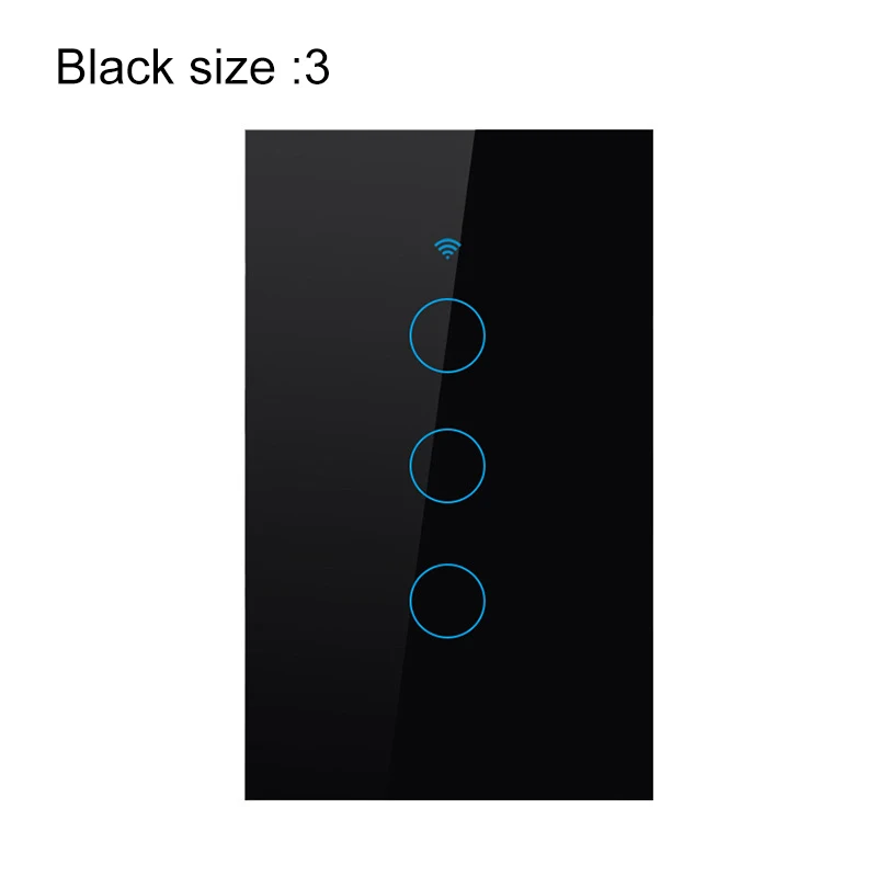 Black 3 1/2/3 умный светильник переключатель WI-FI стены Сенсорная панель гнездо для Alexa Google Home ALI88 - Цвет: Black 3
