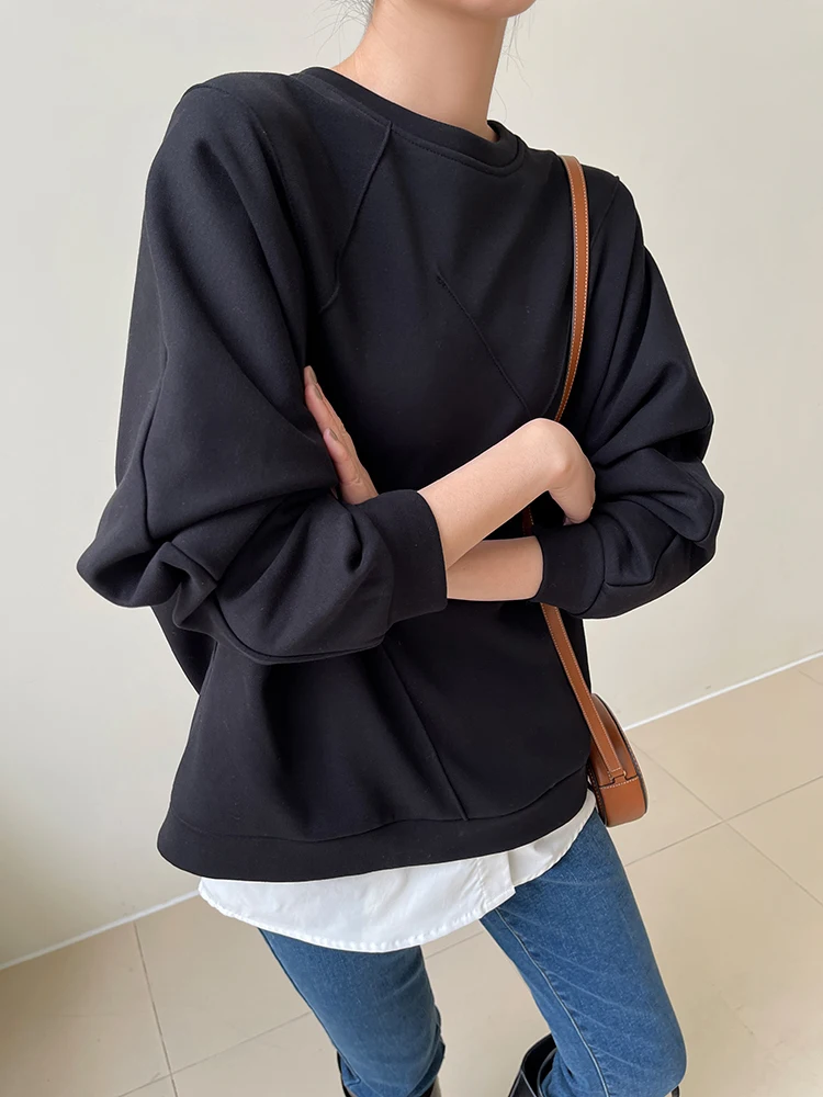 plus size pant suits for special occasions Bornladies 2022 Women Cotton Sweatshirt Suit Oversized Sets Female Stylish O Neck Loose Sweatshirt + Long Pants Suits Sets skirt suit set
