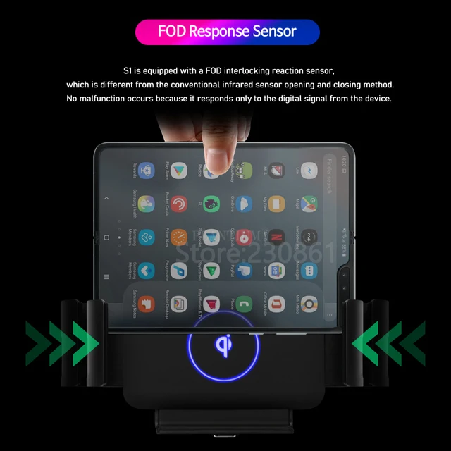 Auto Clamping Car Phone Mount Holder with Wireless Charger 2