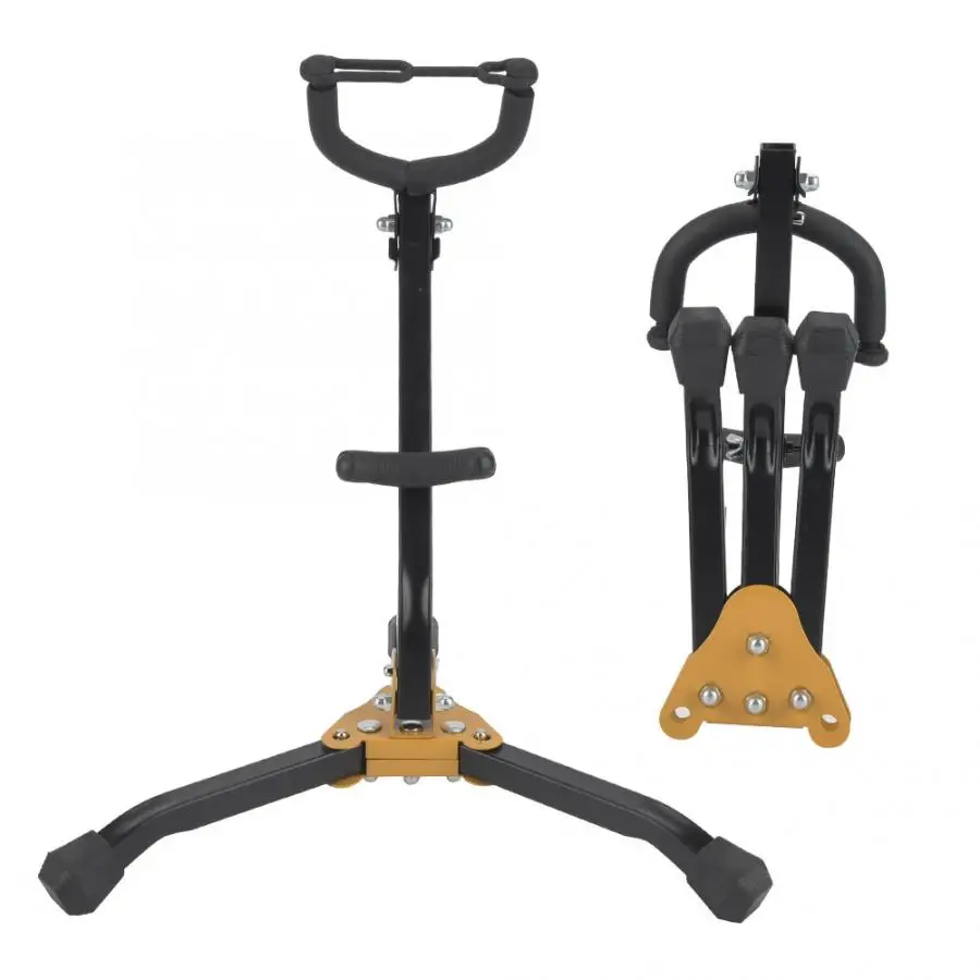 Foldable Sax Stand Support Adjustable Alto Tenor Sax Saxophone Tripod Stand Metal Base Bracket