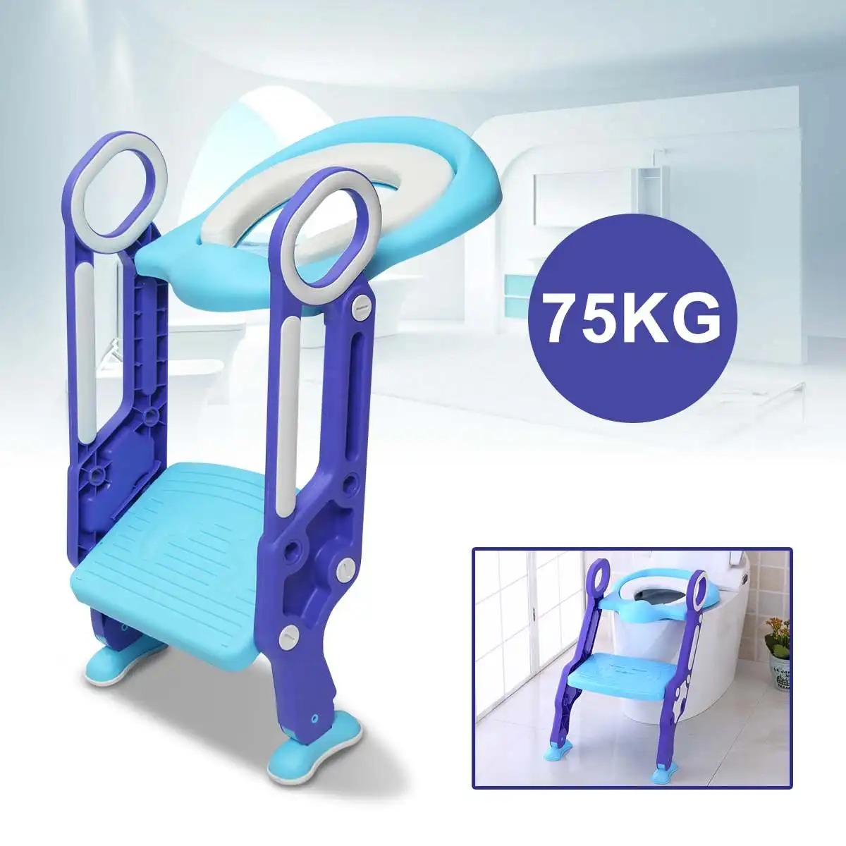 Cadeira de Treinamento com Passo Escada para Bebê Dobrável Infantil Potty Seat Mictório Encosto Banqueta Crianças Meninos Meninas Seguro Vaso Sanitário Potties Mod. 201131