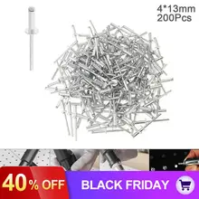 200 шт m4x13мм алюминиевый заклёпный пистолет ядро потянув клепки разрыв оправки для ногтей с мушроновой головкой и полированной хромированной поверхностью