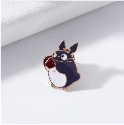 P0060-2 Totoro металлические булавки и броши для Модные лацканы рюкзак сумки значок детские подарки - Окраска металла: P0060-2