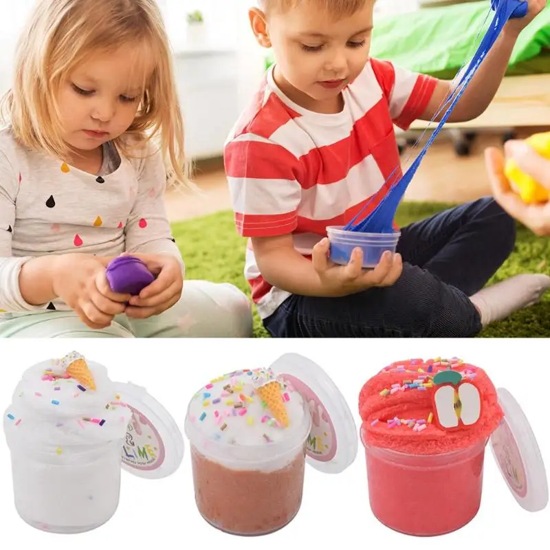 

80ml Fluffy Slime Toy Soft Cotton Safe Plasticene Fluffy Polymer DIY Modeling Clay Decompression Educational Plasticine Gum Toys