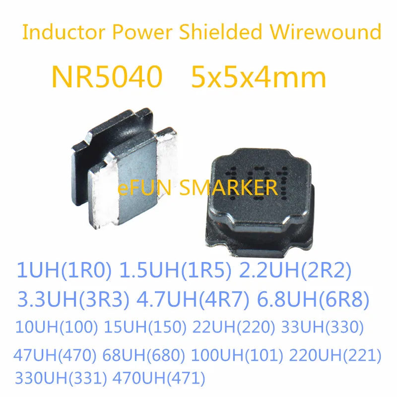 50 шт. Проволочная рана NR5040 5x5x4 мм 1 мкГн 5 2 3 4 7 6 8 10 15 22 Силовые индукторы SMD |