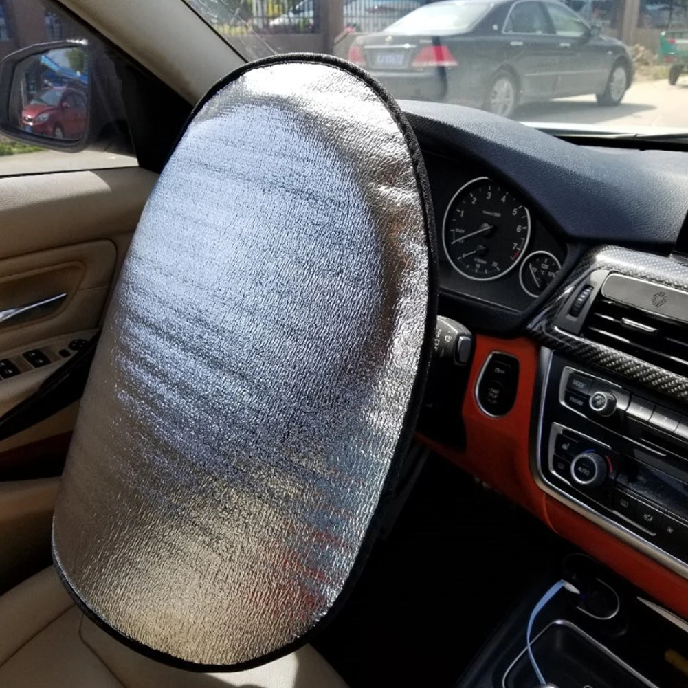 

Car Aluminum Foil Heat Resistence Sun Protection Sunshade Cover Accessories Reflective Automotive Foldable Steering Wheel Shield