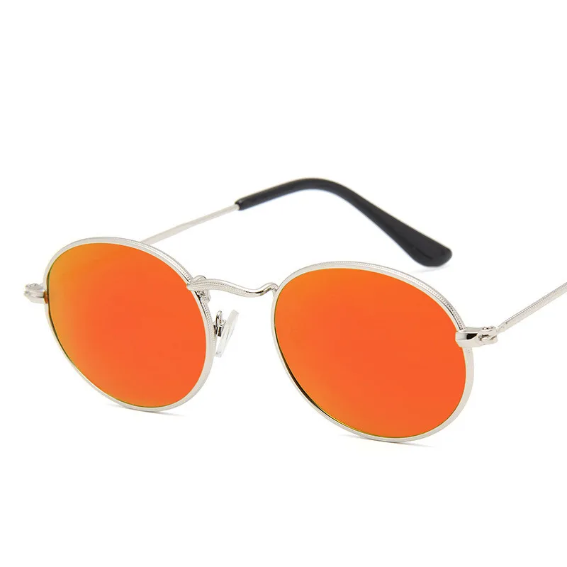 RBROVO, роскошные овальные солнцезащитные очки, женские, классические, сплав, очки, уличные, для покупок, зеркальные, Ретро стиль, Oculos De Sol Gafas UV400 - Цвет линз: SilverRed